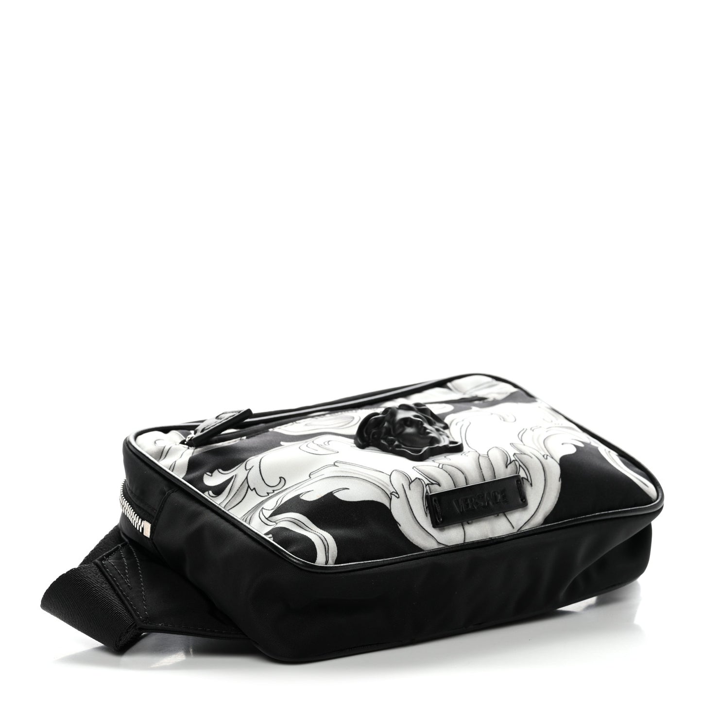 Nylon Baroque Medusa Belt Bag Black White