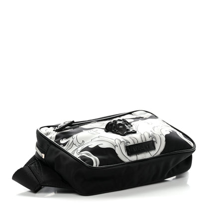 Versace Nylon Baroque Medusa Belt Bag Black White 4 of 10