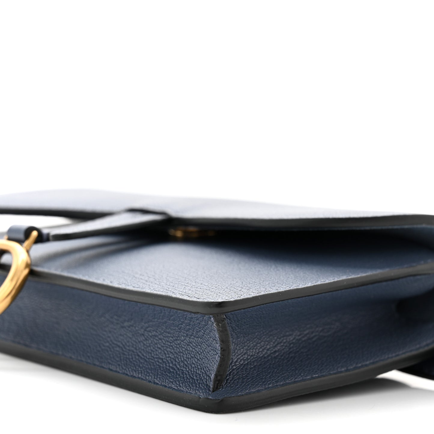 Goatskin Saddle Belt Clutch Denim Blue