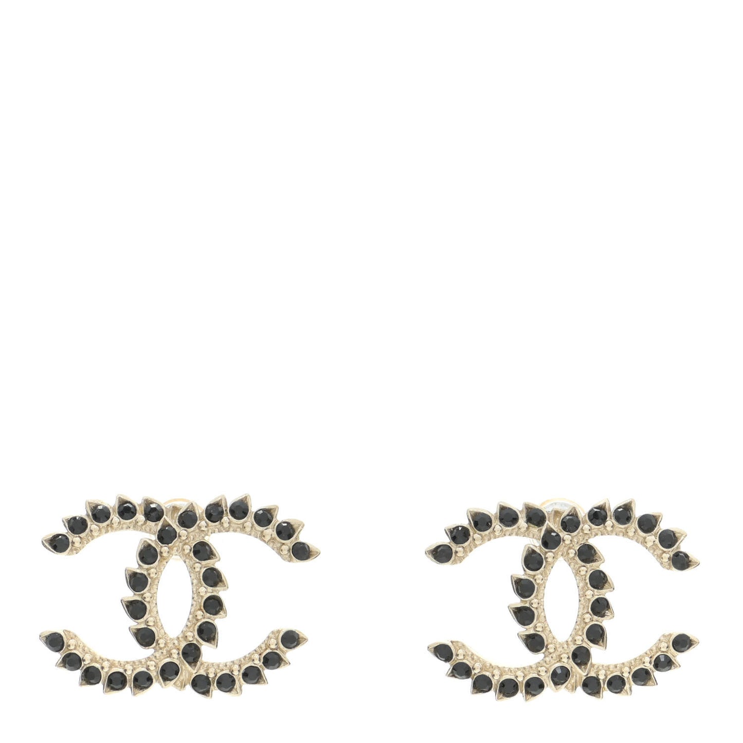 Strass Crystal Dazzling Wheat CC Earrings Black Gold