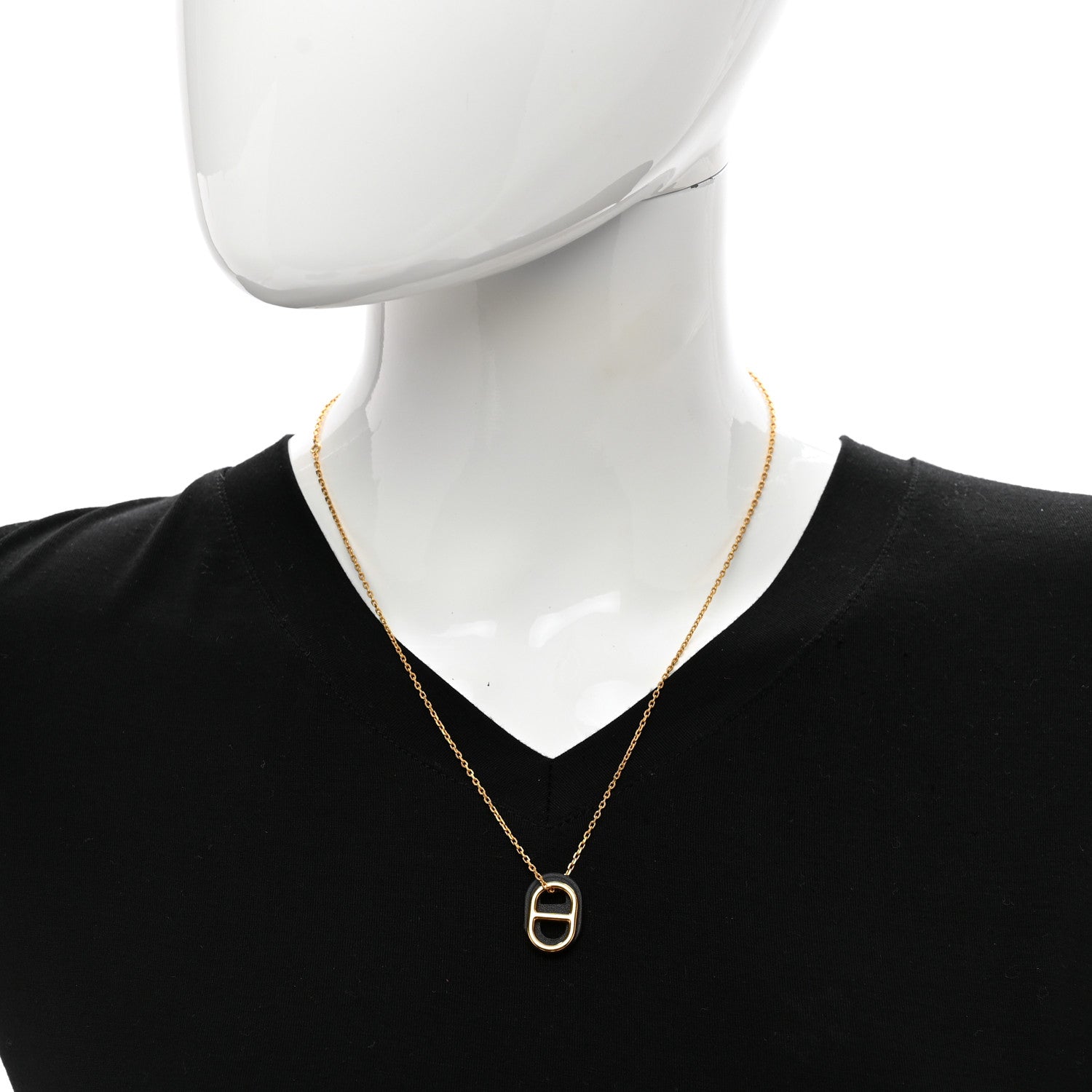 Hermes Swift O'Maillon Pendant Necklace Bleu Navy 2 of 6