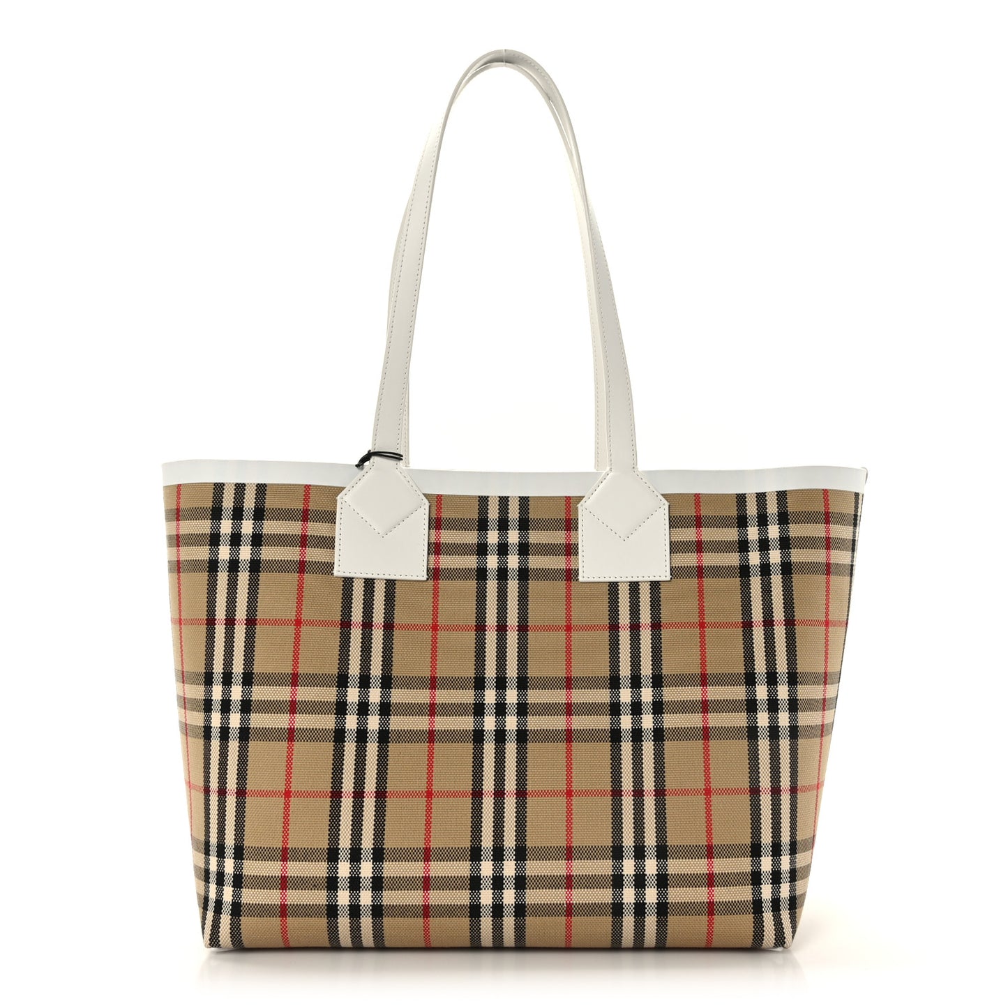 Cotton Vintage Check Medium London Tote Bag White