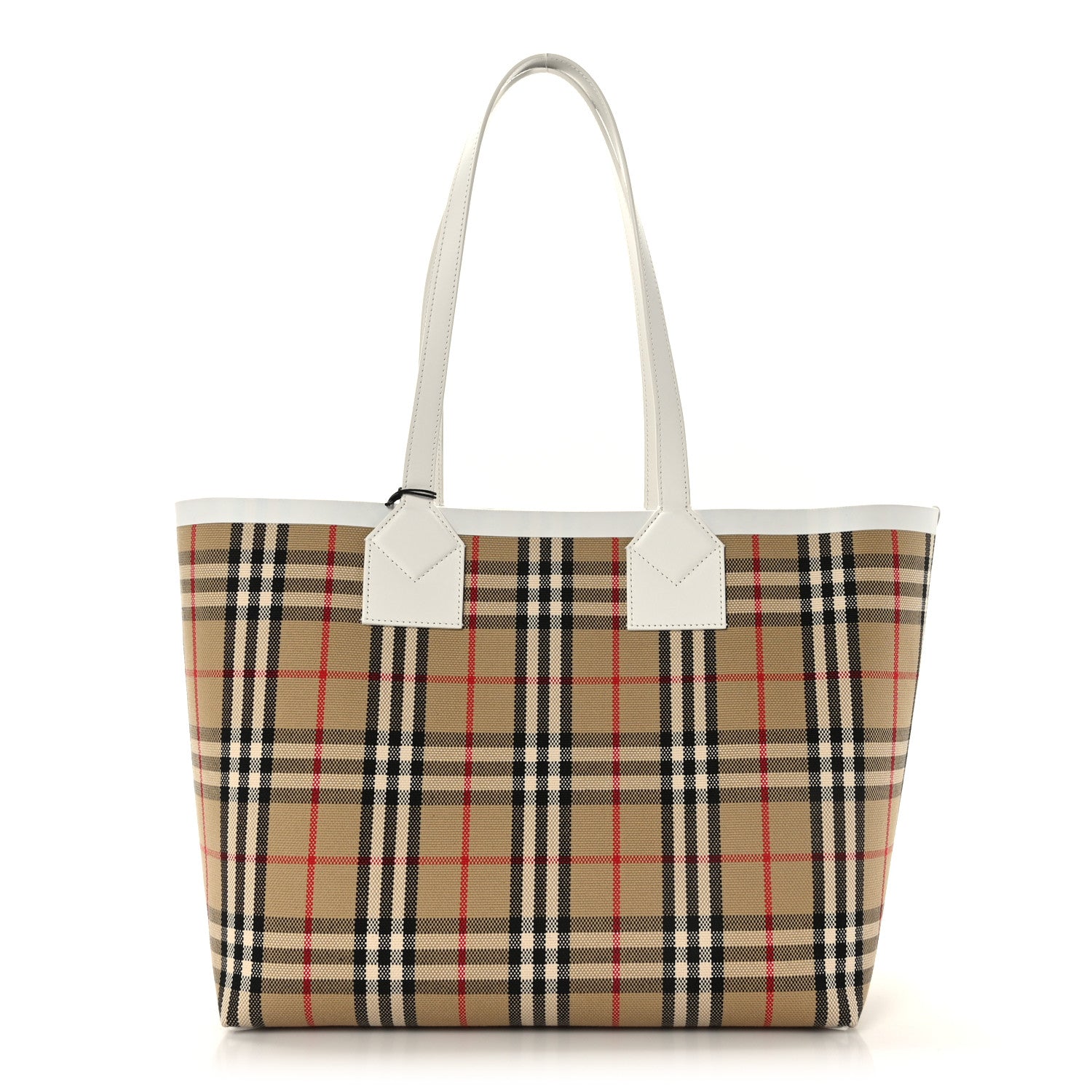 Burberry Cotton Vintage Check Medium London Tote Bag White 3 of 10