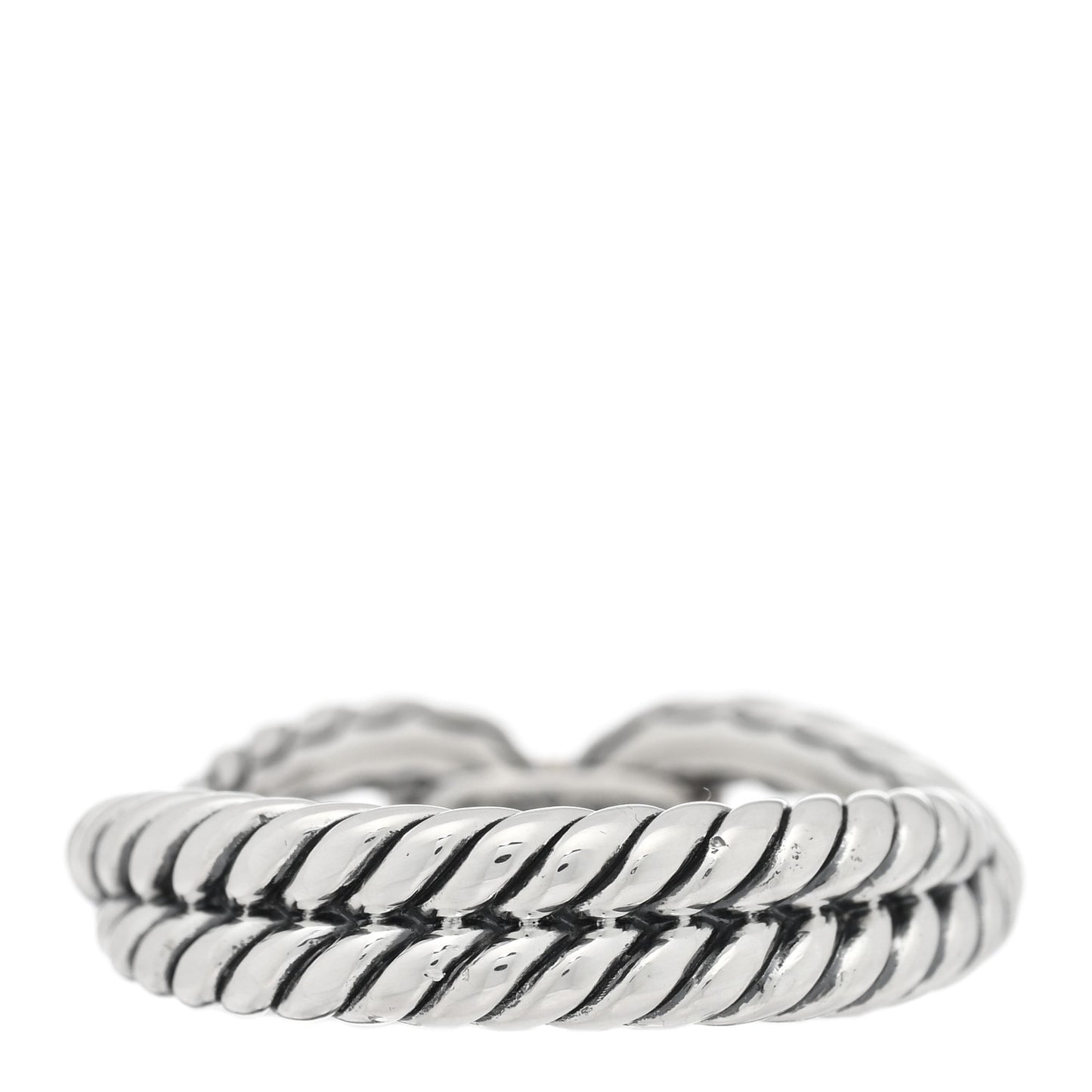 Sterling Silver 18K Yellow Gold Cable Loop Ring 56 7.5