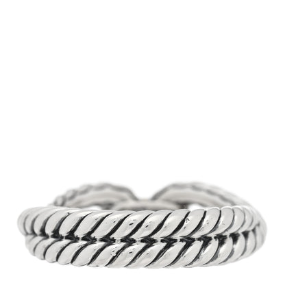 David Yurman Sterling Silver 18K Yellow Gold Cable Loop Ring 56 7.5 3 of 4