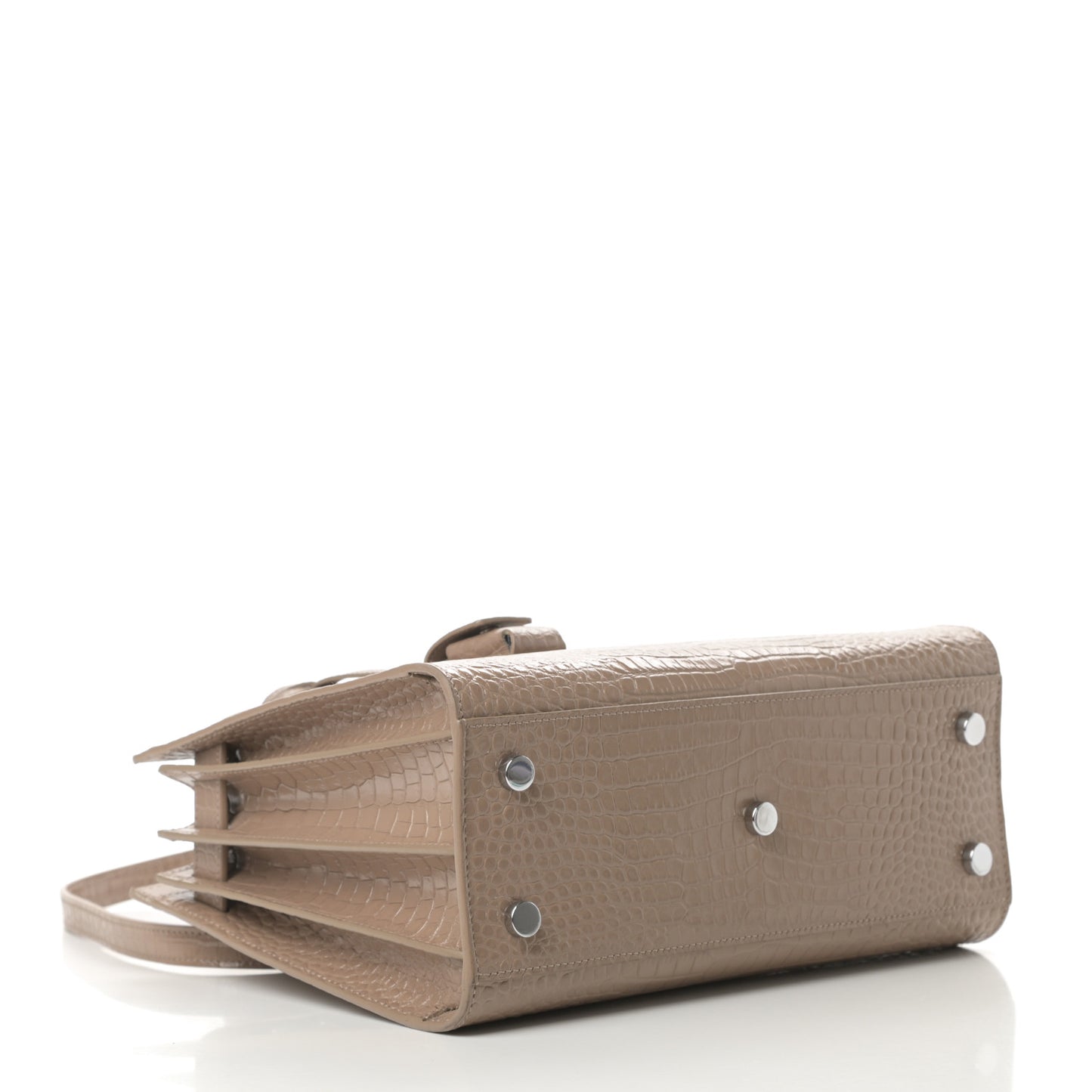 Calfskin Crocodile Embossed Baby Sac De Jour Brown