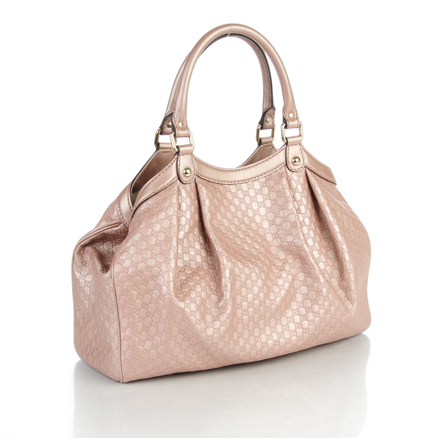 Metallic Microguccissima Medium Sukey Tote Dark Cipria
