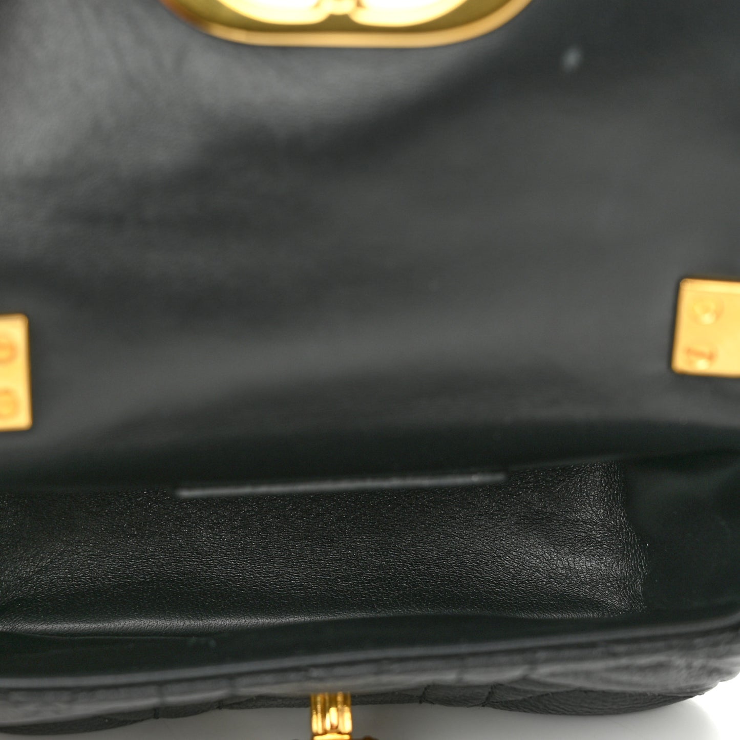 Supple Calfskin Cannage Micro Caro Bag Black
