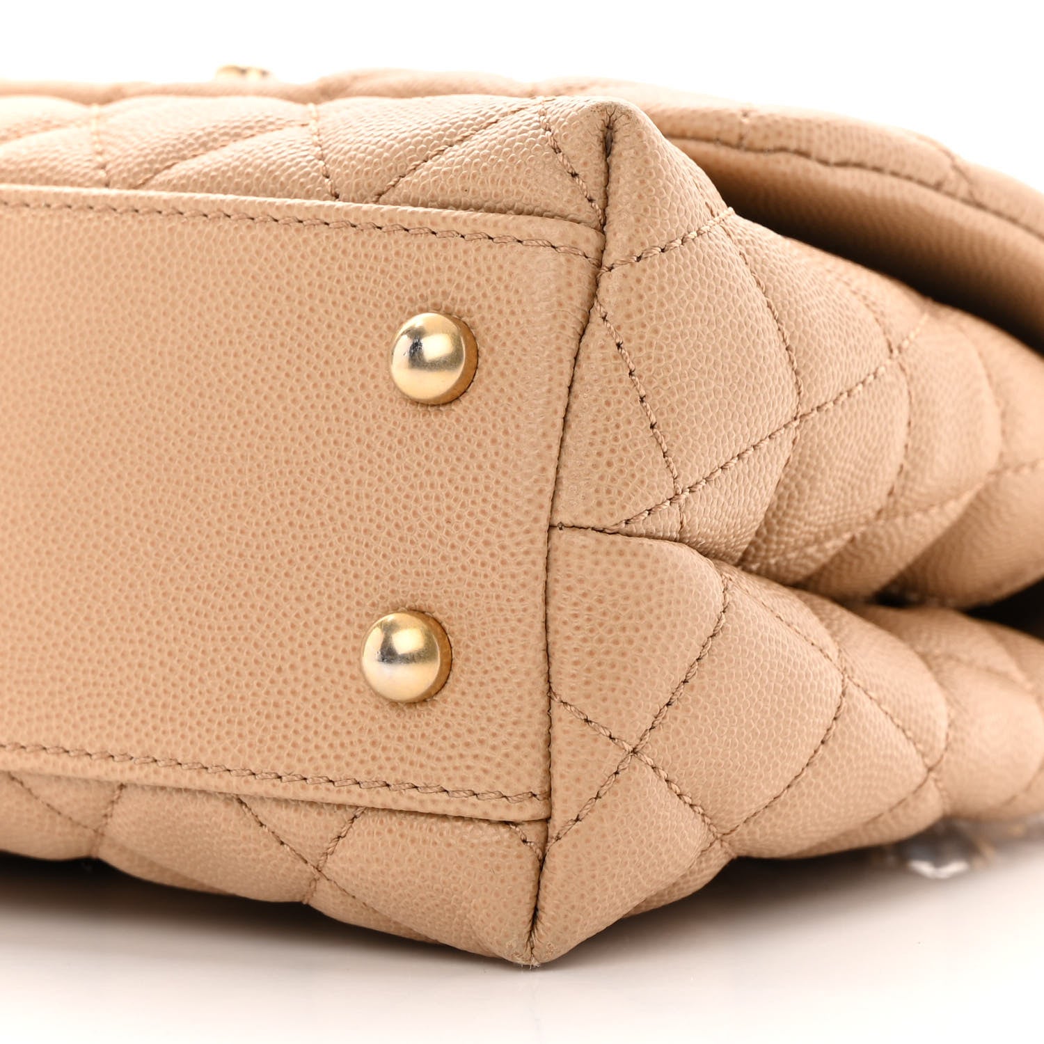 Chanel Caviar Lizard Embossed Quilted Mini Coco Handle Flap Beige 10 of 13