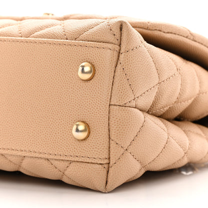 Chanel Caviar Lizard Embossed Quilted Mini Coco Handle Flap Beige 10 of 13