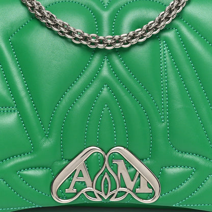 Alexander McQueen Lambskin Quilted Medium The Seal Chain Shoulder Bag Green 7 of 9