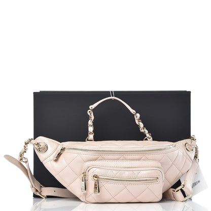 Chanel Iridescent Calfskin Quilted All About Waist Belt Bag Beige 8 of 8