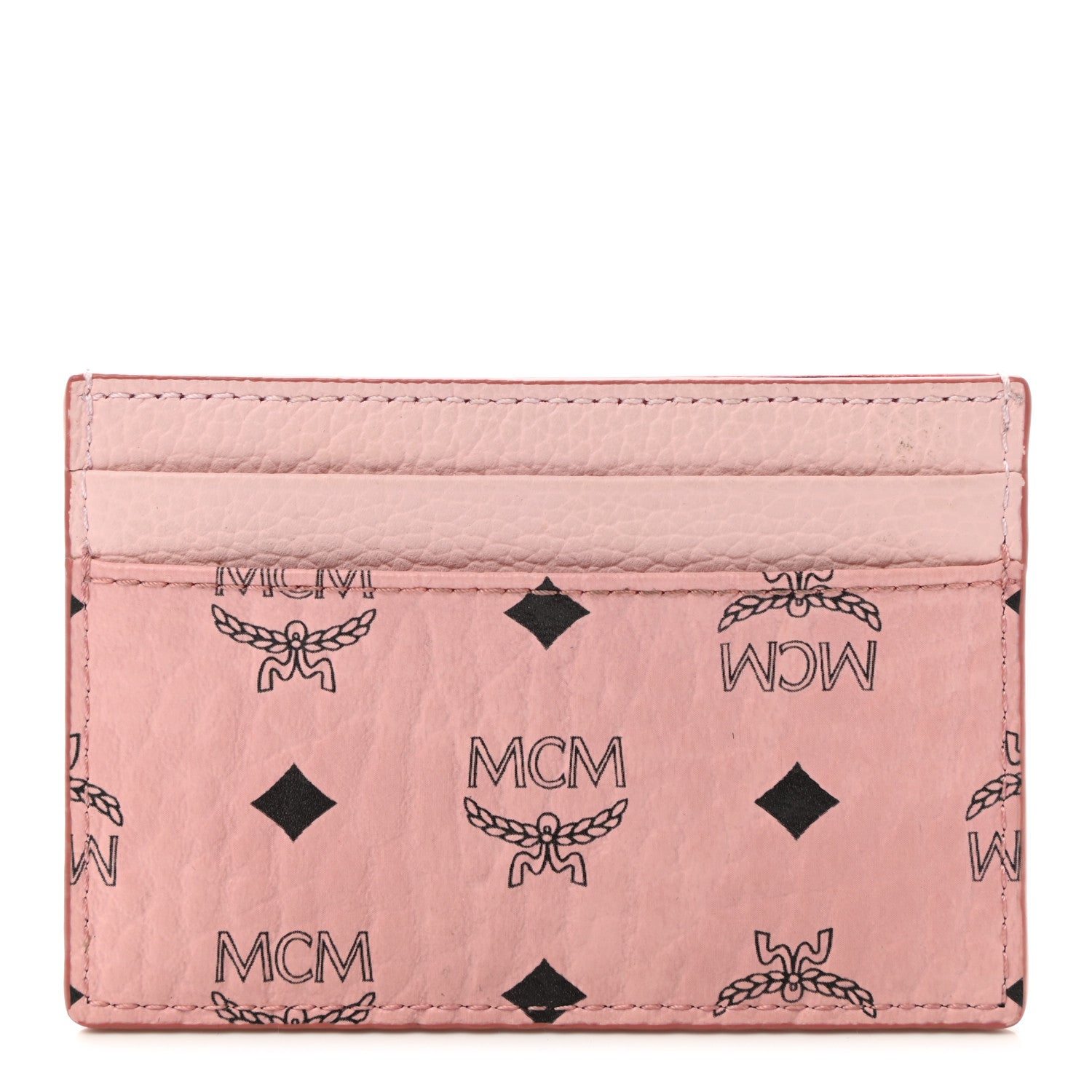 MCM Calfskin Visetos Mini Card Case Soft Pink 1 of 7