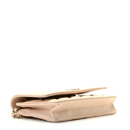 Chanel Caviar Quilted Coco Candy Wallet On Chain WOC Beige 4 of 8