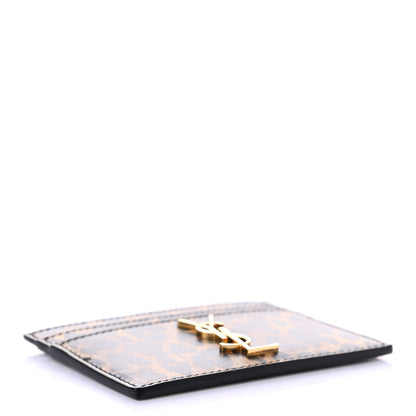 Saint Laurent Calfskin Leopard Print Monogram Credit Card Case Multicolor 4 of 8
