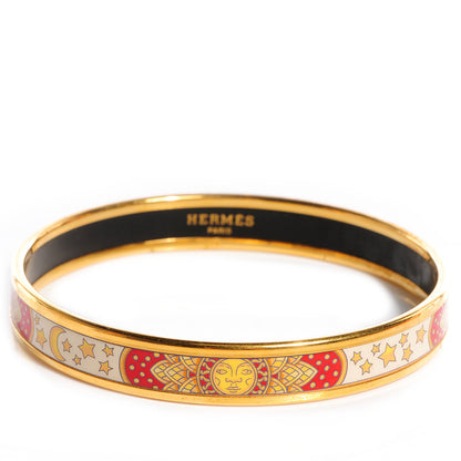 Hermes Enamel Printed Carpe Diem Narrow Bracelet 65 Red 1 of 6