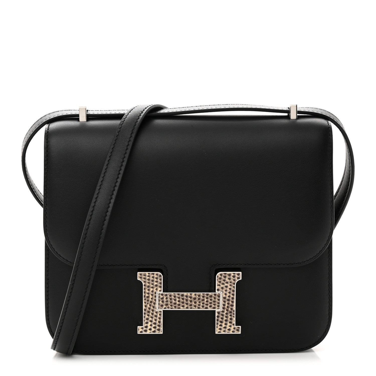 Hermes Veau Monsieur Lizard Constance 18 Black Ombre 1 of 12