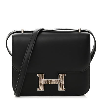 Hermes Veau Monsieur Lizard Constance 18 Black Ombre 1 of 12