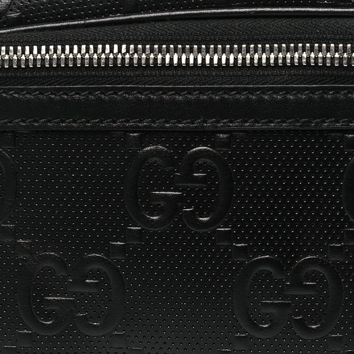 Calfskin GG Tennis Embossed Belt Bag Black