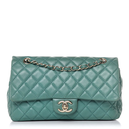 Chanel Lambskin Quilted Medium Double Flap Green 1 of 14