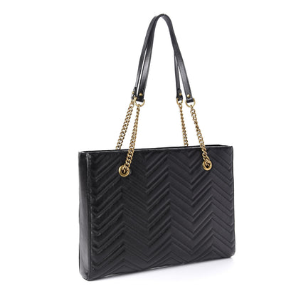 Gucci Vintage Calfskin Matelasse Medium GG Marmont Slim Tote Black 3 of 10