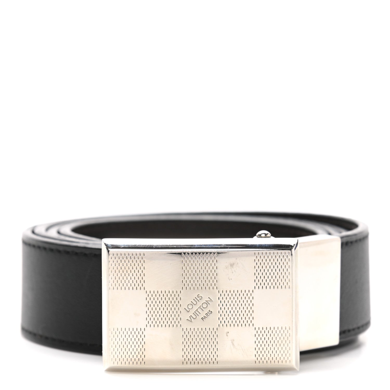 Louis Vuitton Calfskin 30mm Reversible Belt 95 38 Black Dark Brown 1 of 5