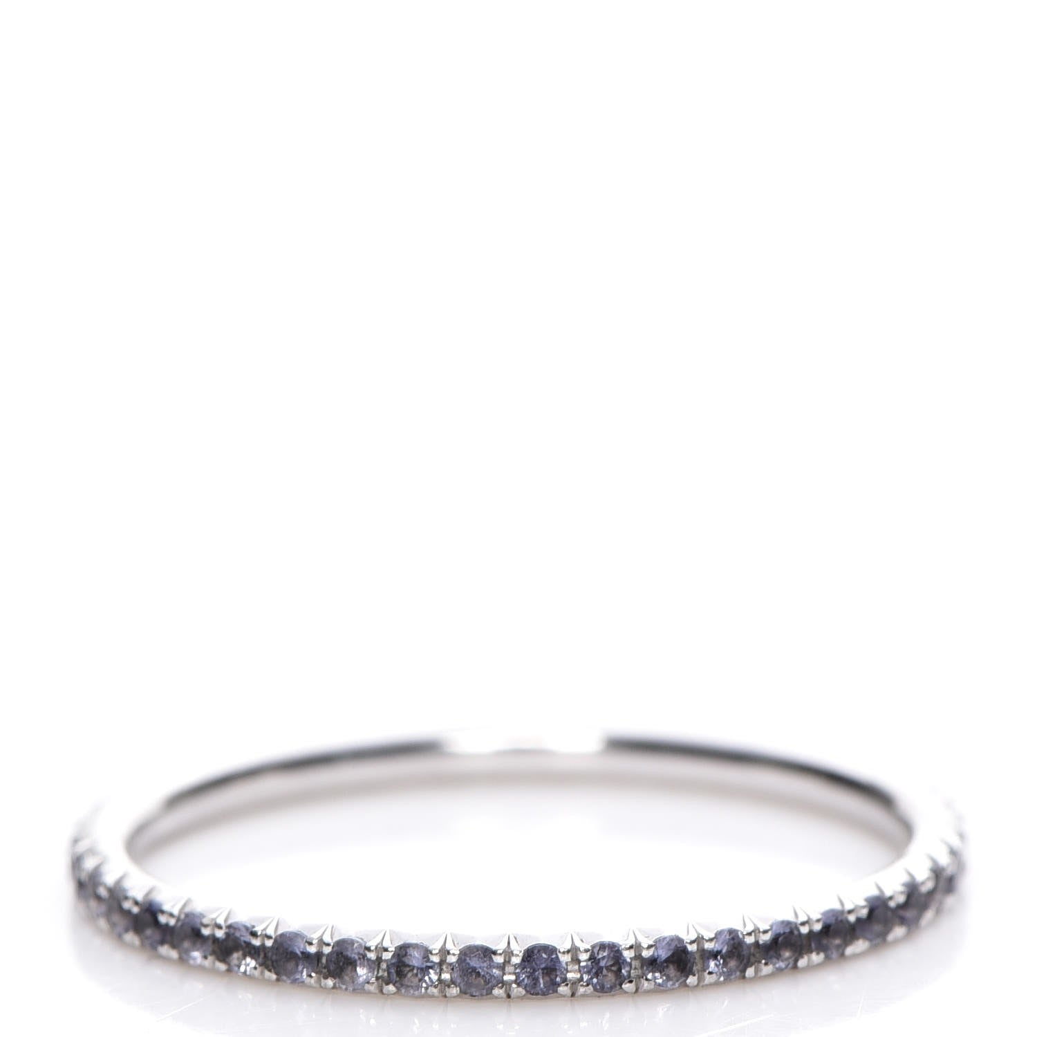 Tiffany 18K White Gold Iolite Metro Ring 7 3 of 6