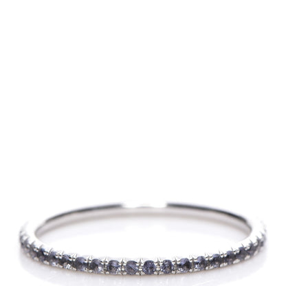 Tiffany 18K White Gold Iolite Metro Ring 7 3 of 6