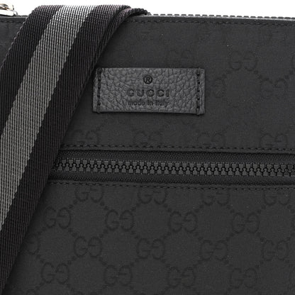 Gucci Nylon Monogram Mini Flat Messenger Bag Black 8 of 10