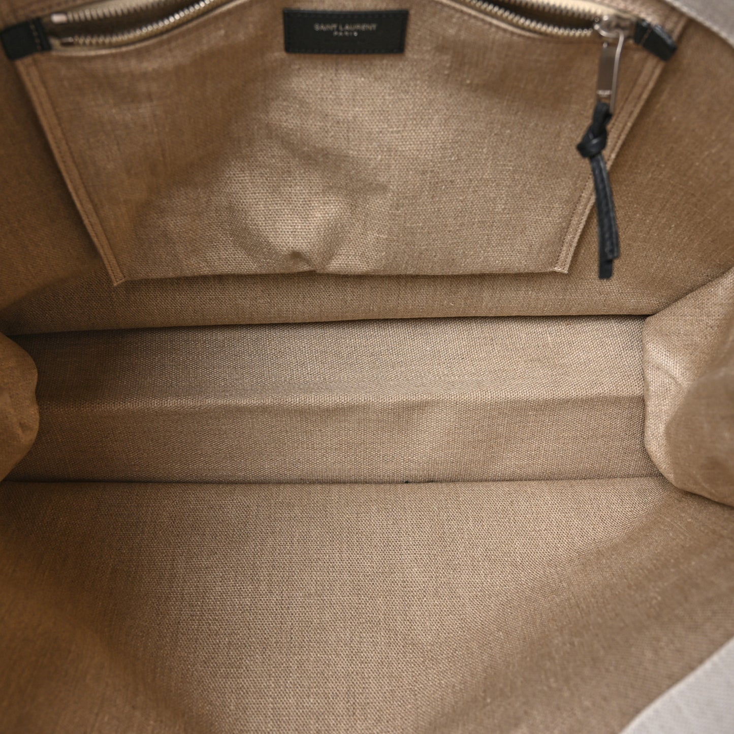 Linen Calfskin Rive Gauche Tote Optic White