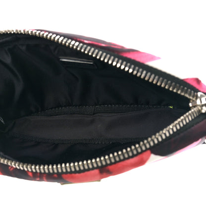 Prada Tessuto Soft Nylon Small Roses Print Convertible Crossbody Wristlet Pink 4 of 7