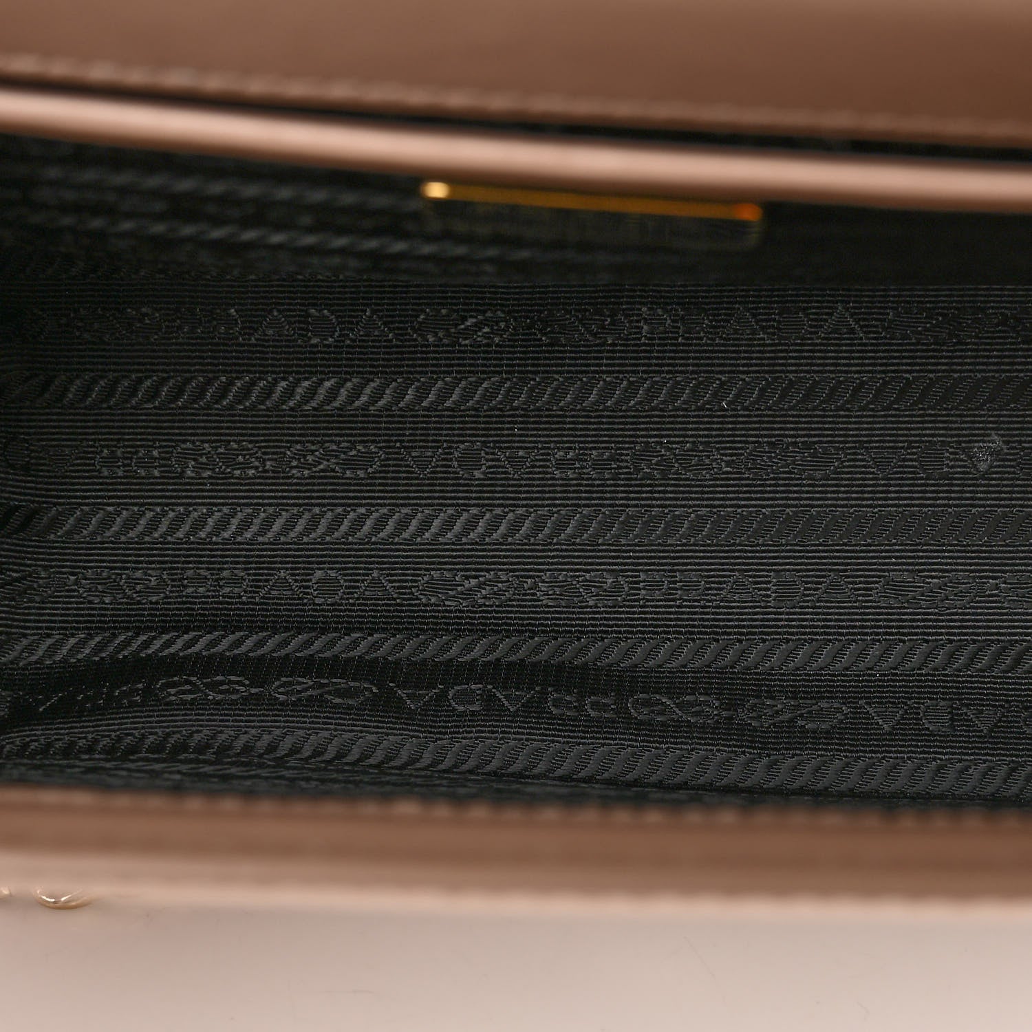 Prada Saffiano Soft Calfskin Metal Triangle Logo Envelope Chain Shoulder Bag Cammeo 5 of 9