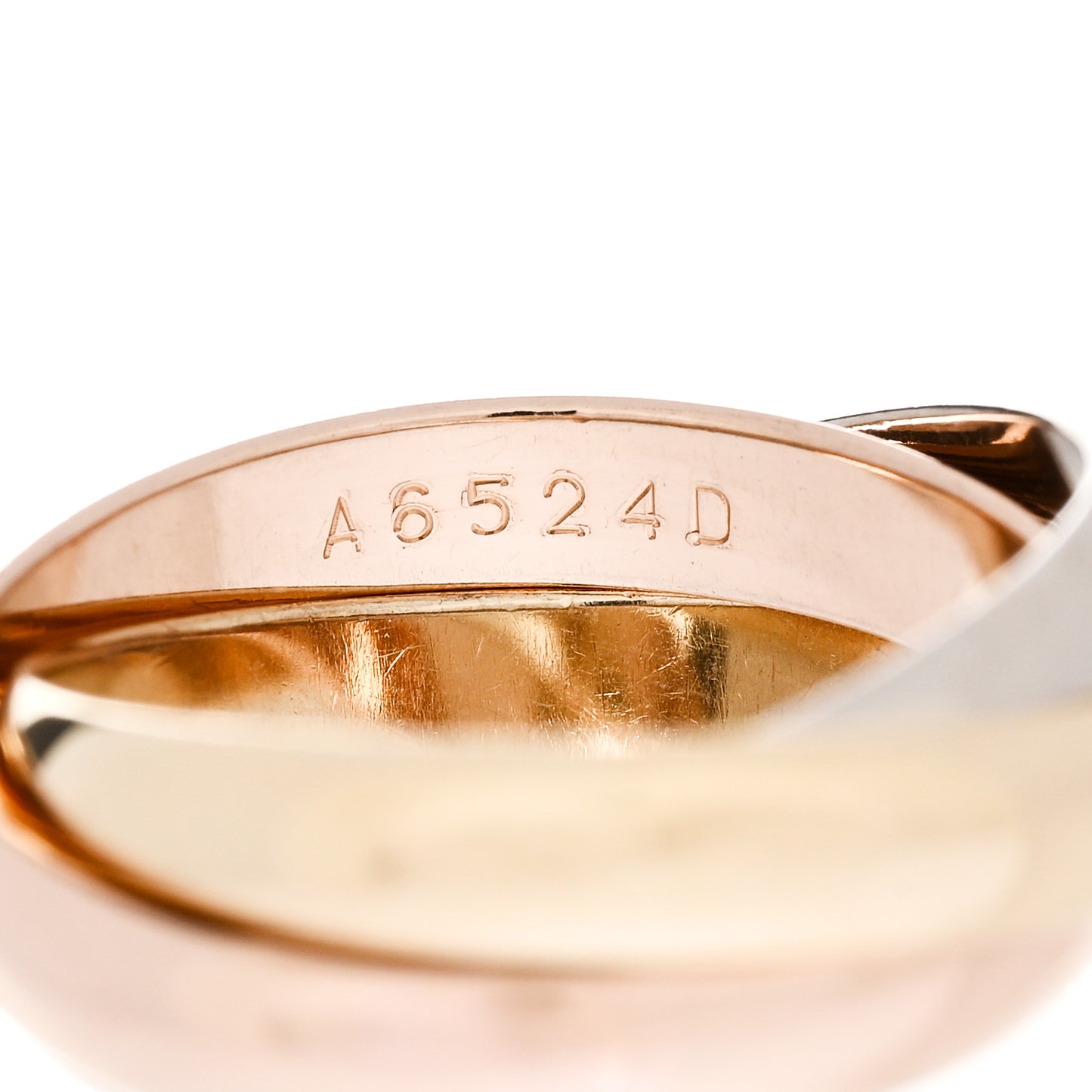 18K Pink Yellow White Gold Classic Les Must De Cartier Trinity Ring 51 5.75