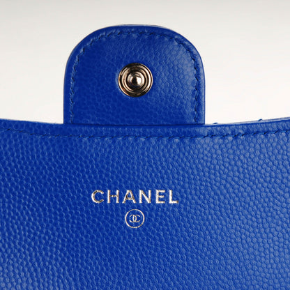 Chanel Caviar Chevron Quilted Large Flap Wallet Bright Blue 7 of 8