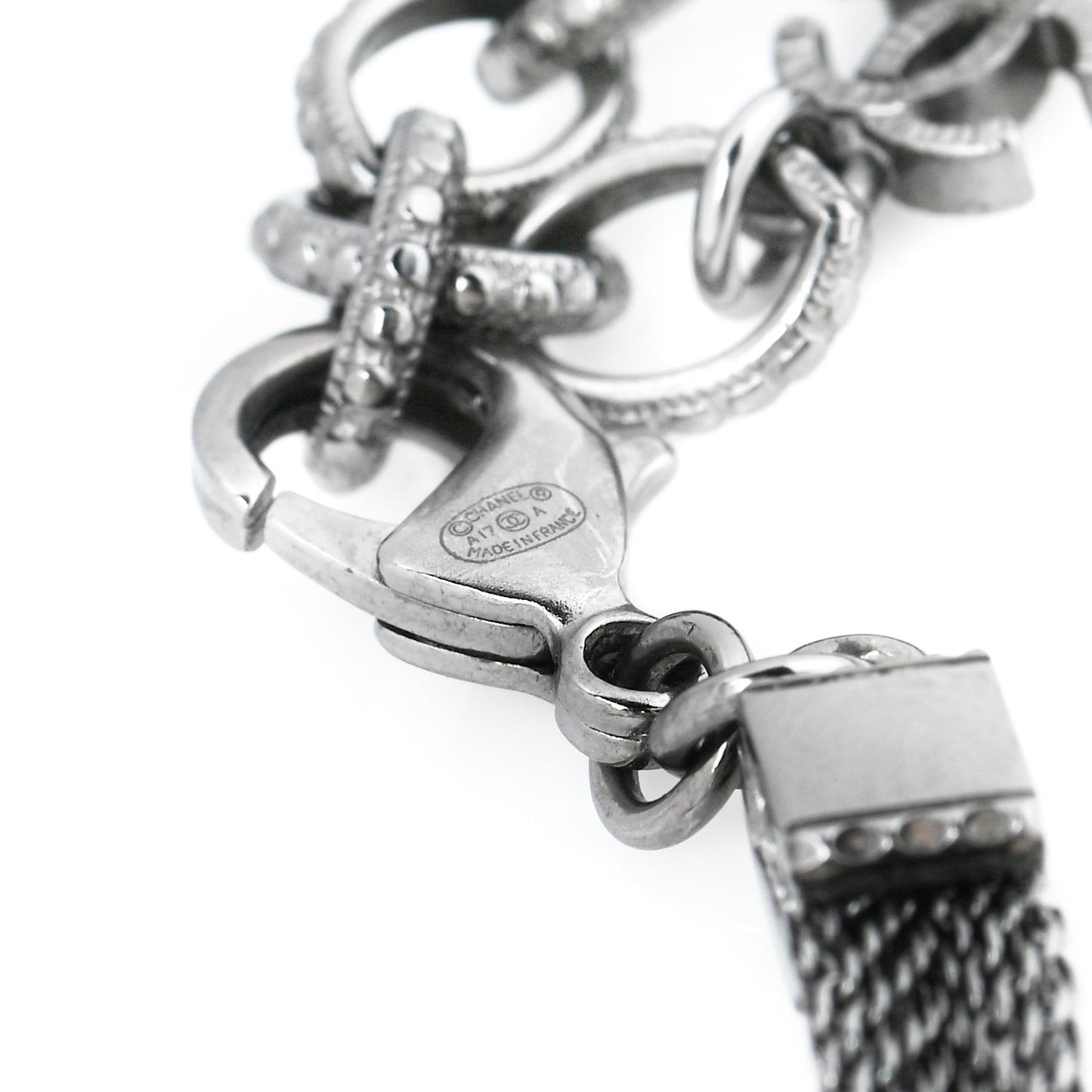 Metal Logo Choker Necklace Silver