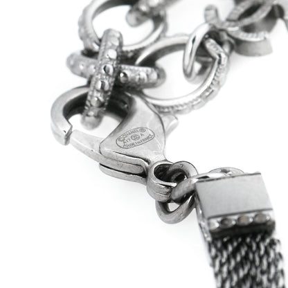 Chanel Metal Logo Choker Necklace Silver 5 of 6