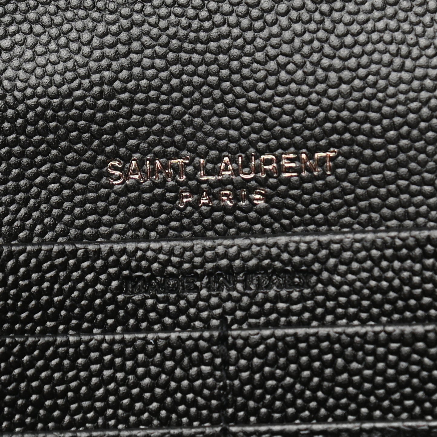 Grain De Poudre Matelasse Chevron Monogram Chain Wallet Black