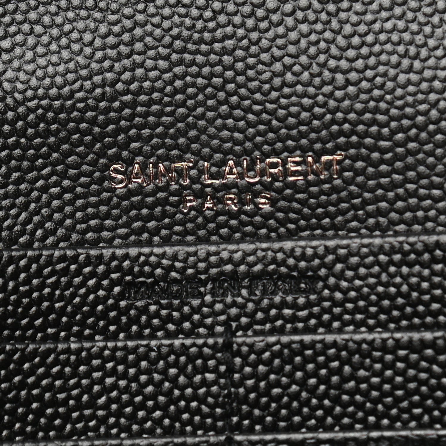 Saint Laurent Grain De Poudre Matelasse Chevron Monogram Chain Wallet Black 5 of 7