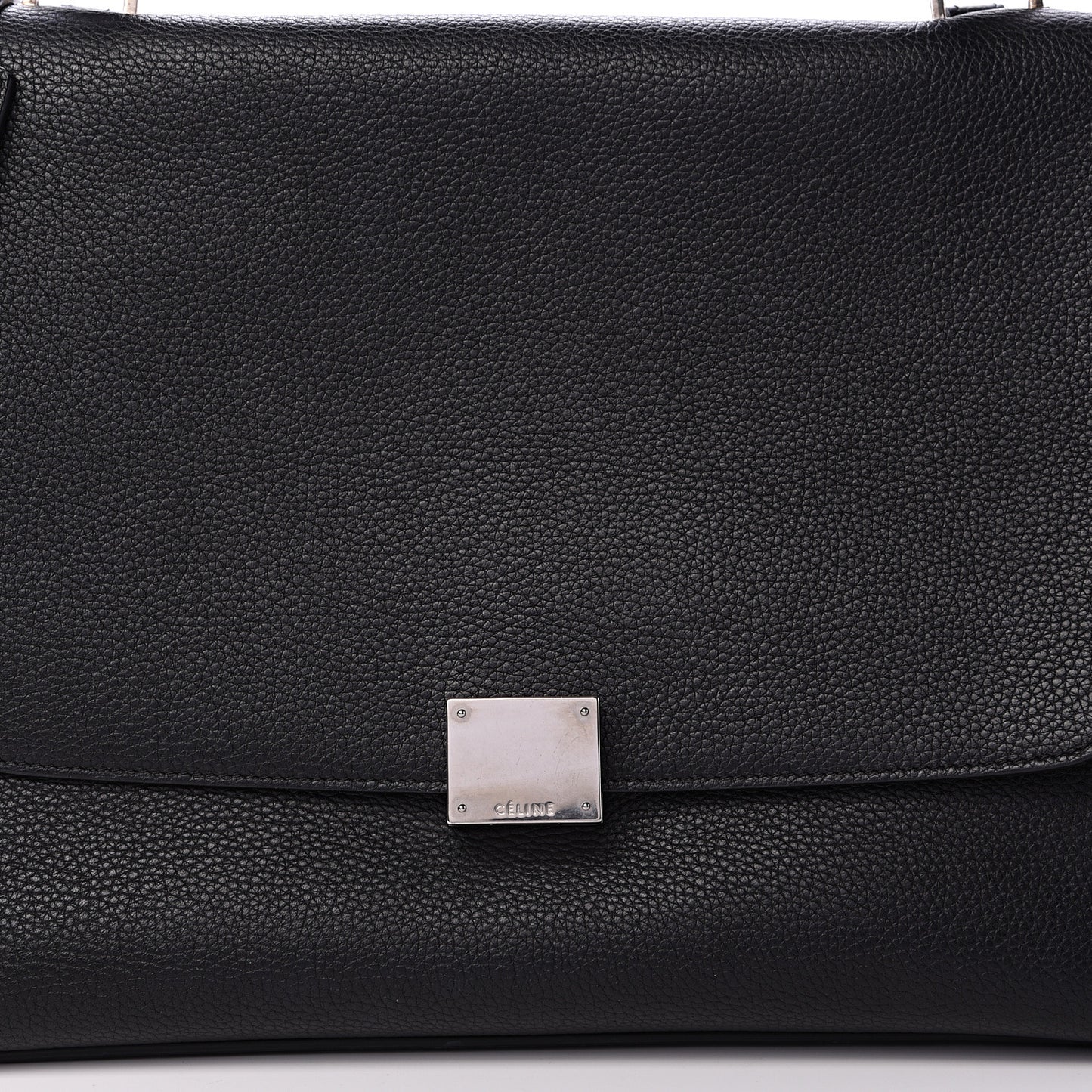 Drummed Calfskin Suede Small Trapeze Black