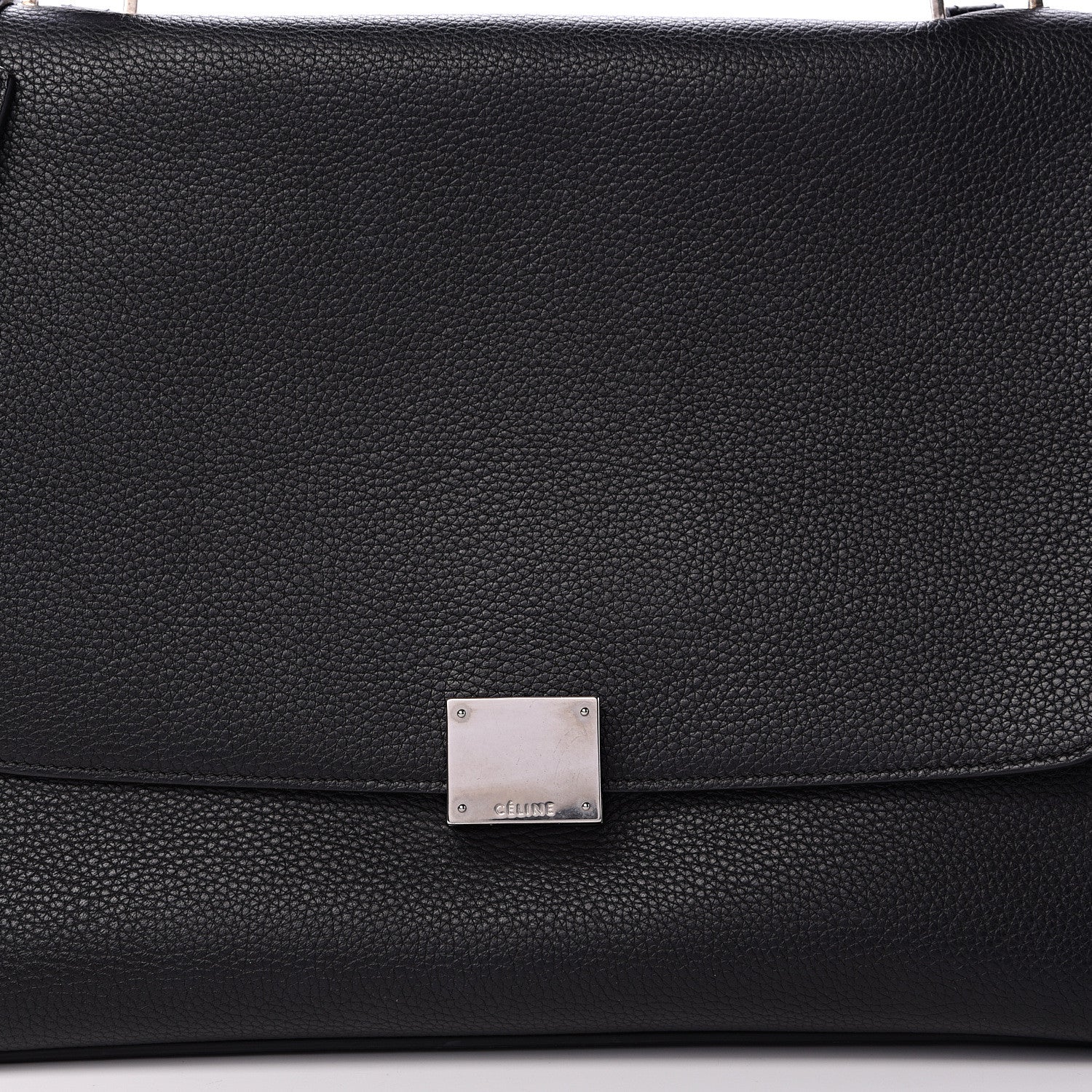 Celine Drummed Calfskin Suede Small Trapeze Black 7 of 9