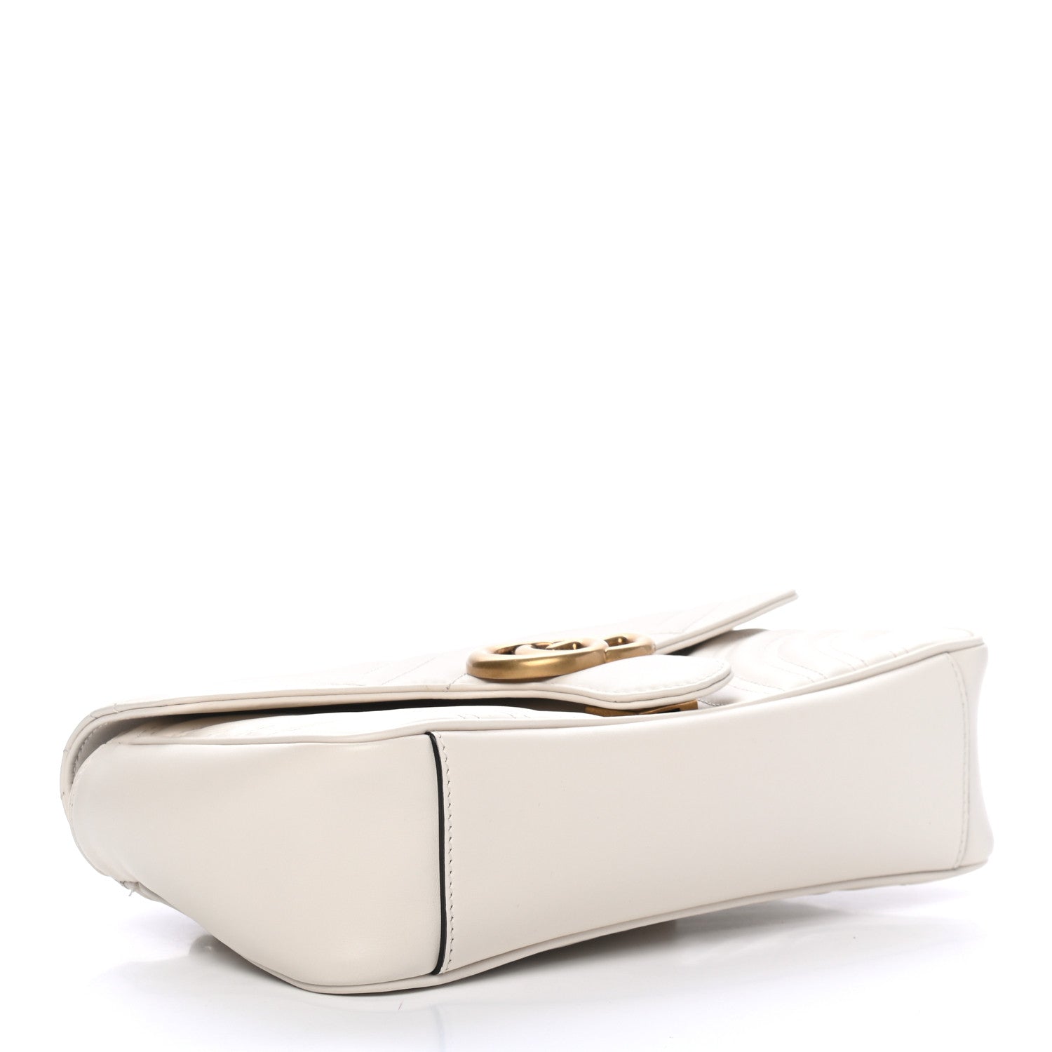 Gucci Calfskin Matelasse Small GG Marmont Shoulder Bag White 3 of 4
