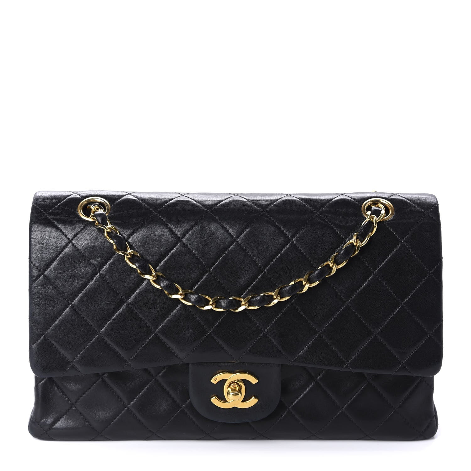 Chanel Lambskin Quilted Medium Double Flap Black 1 of 11