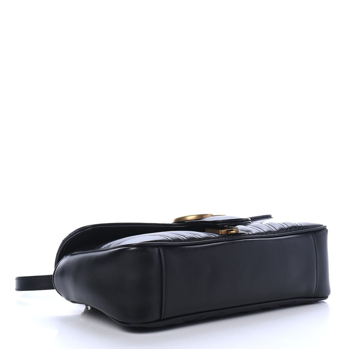 Calfskin Matelasse Small GG Marmont Shoulder Bag Black