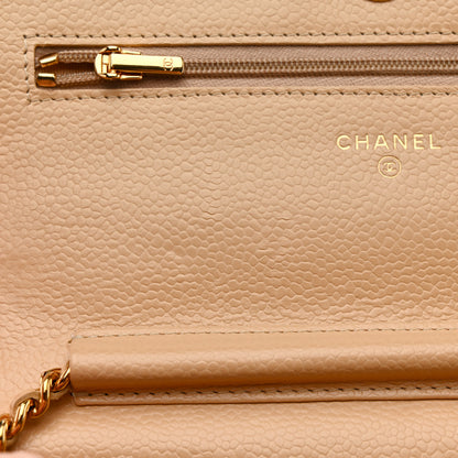 Chanel Caviar Quilted Wallet On Chain WOC Beige 12 of 15