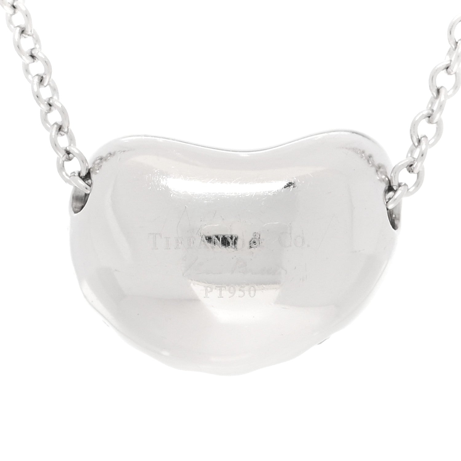 Tiffany Platinum Diamond 11mm Elsa Peretti Bean Pave Pendant Necklace 6 of 6