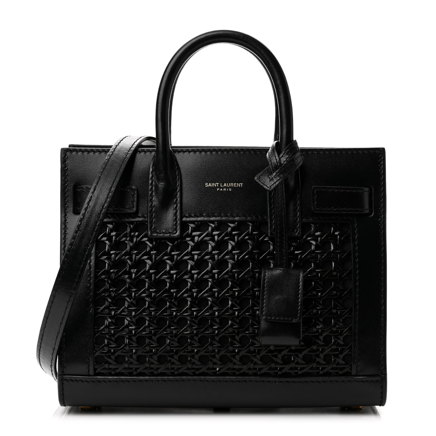 Saint Laurent Calfskin Paglia Palm Nano Sac De Jour Black 1 of 10