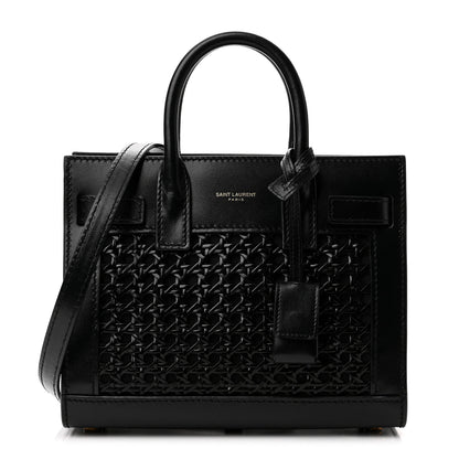 Saint Laurent Calfskin Paglia Palm Nano Sac De Jour Black 1 of 10