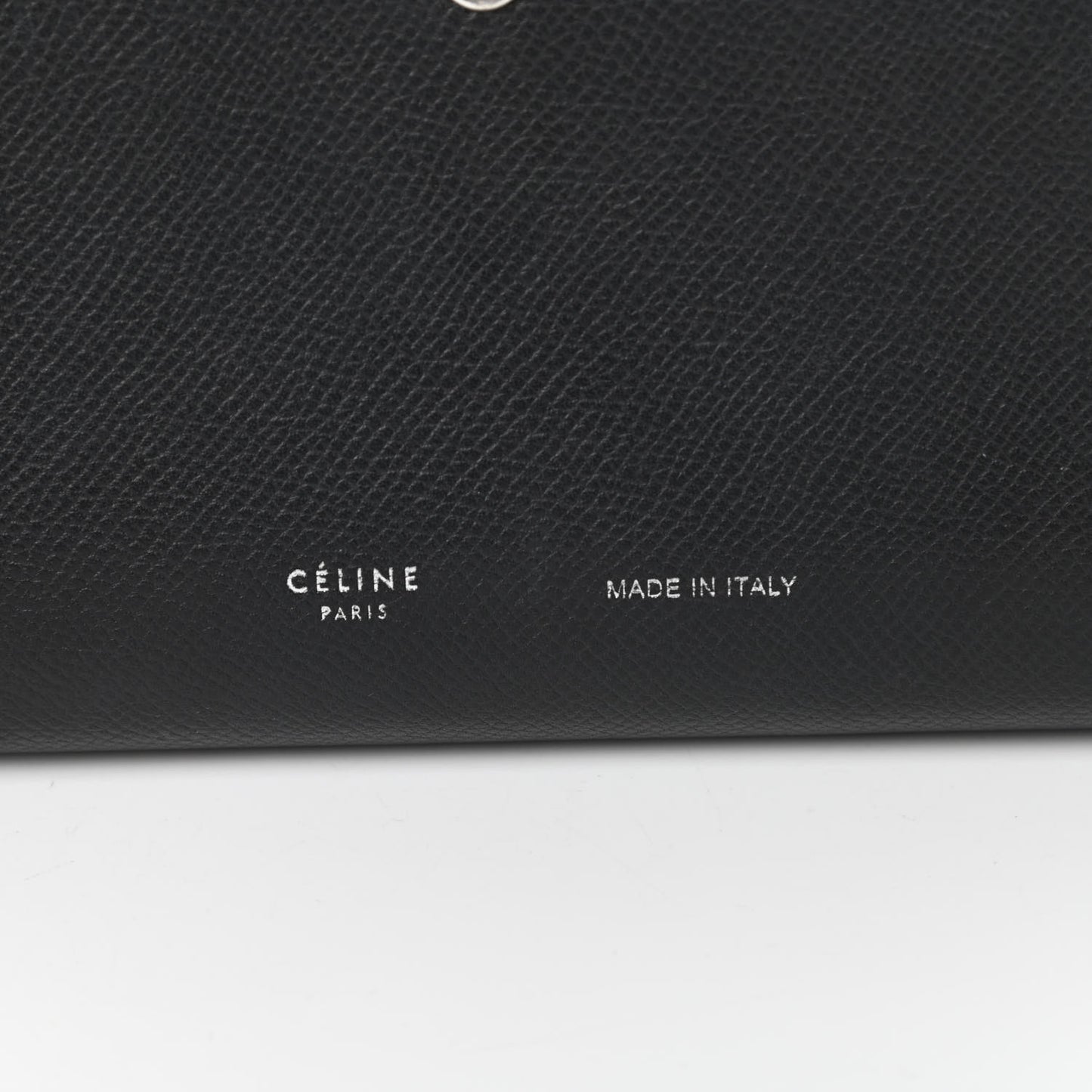 Grained Calfskin Large Multifunction Strap Wallet Black Chalk
