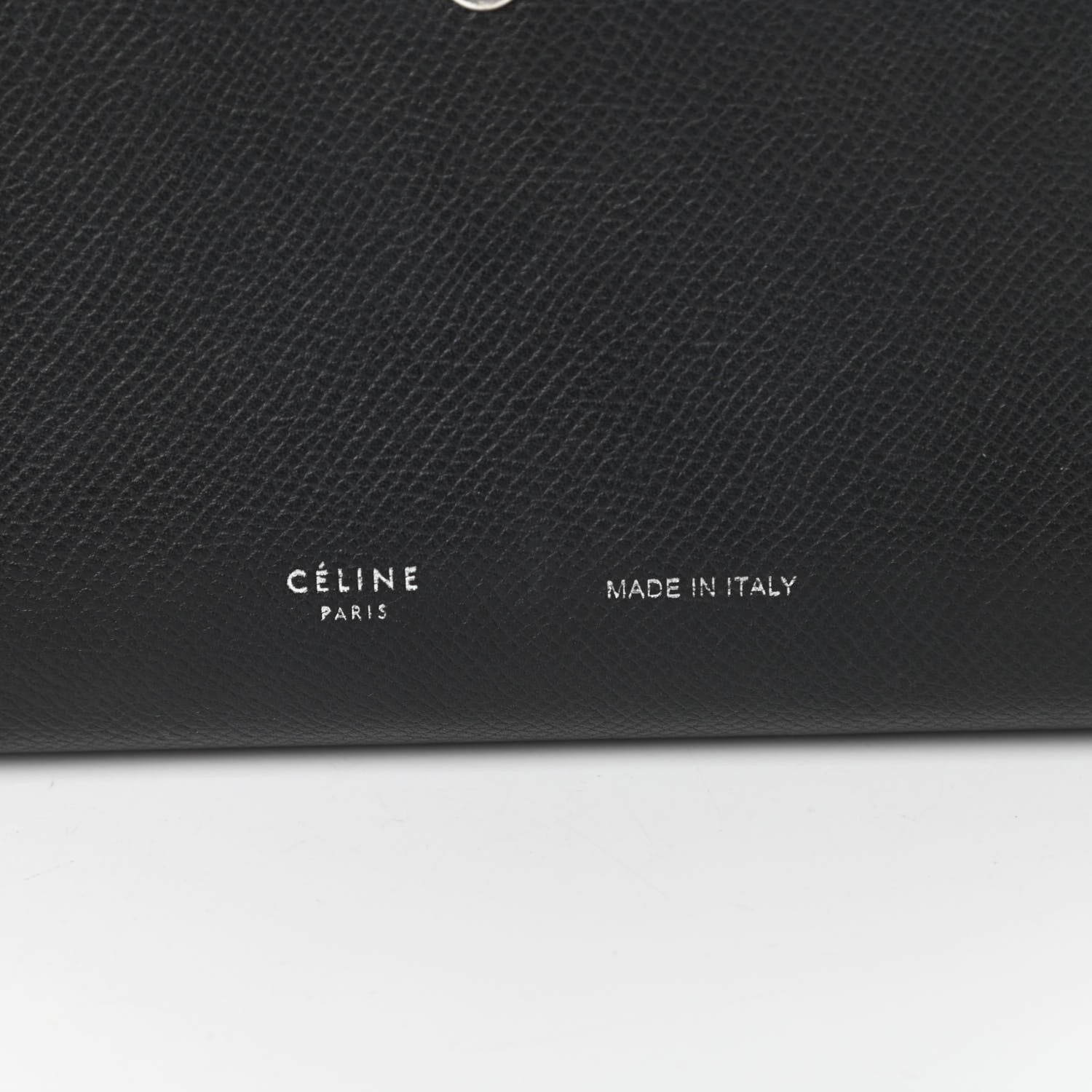 Celine Grained Calfskin Large Multifunction Strap Wallet Black Chalk 6 of 12