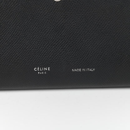 Celine Grained Calfskin Large Multifunction Strap Wallet Black Chalk 6 of 12